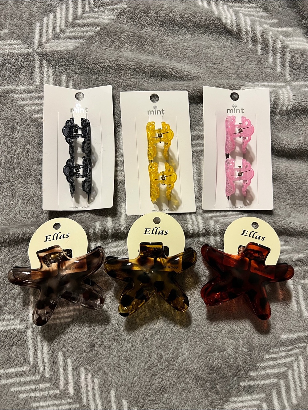 Mint & Ellas Hair Claw Clips - 9 Total Clips, Sea Themed, Starfish & Seashells